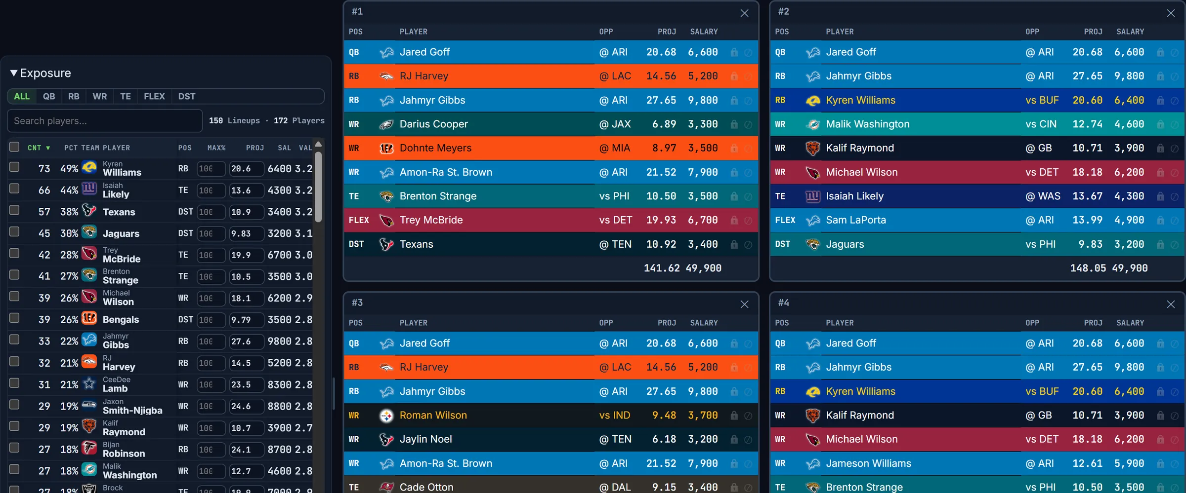 The stack build in the Optimizer, with every tool